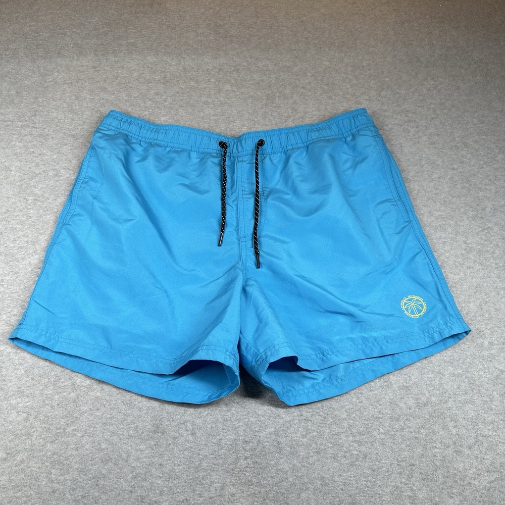 Jack & Jones Intelligence Swim Trunks Mens XL Blue 5 in Inseam Drawstring